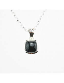Pendentif argent carré petit format Onyx