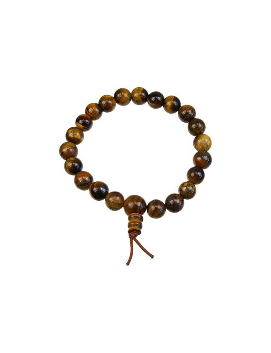 Bracelet mala tibétain Oeil de Tigre Bracelet mala tibétain Oeil de Tigre