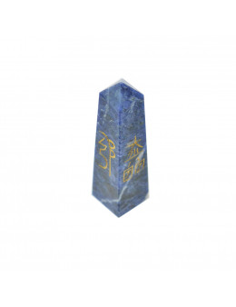 Obélisque Sodalite avec sigles dorés