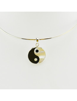 Pendentif rond Yin-yang en nacre