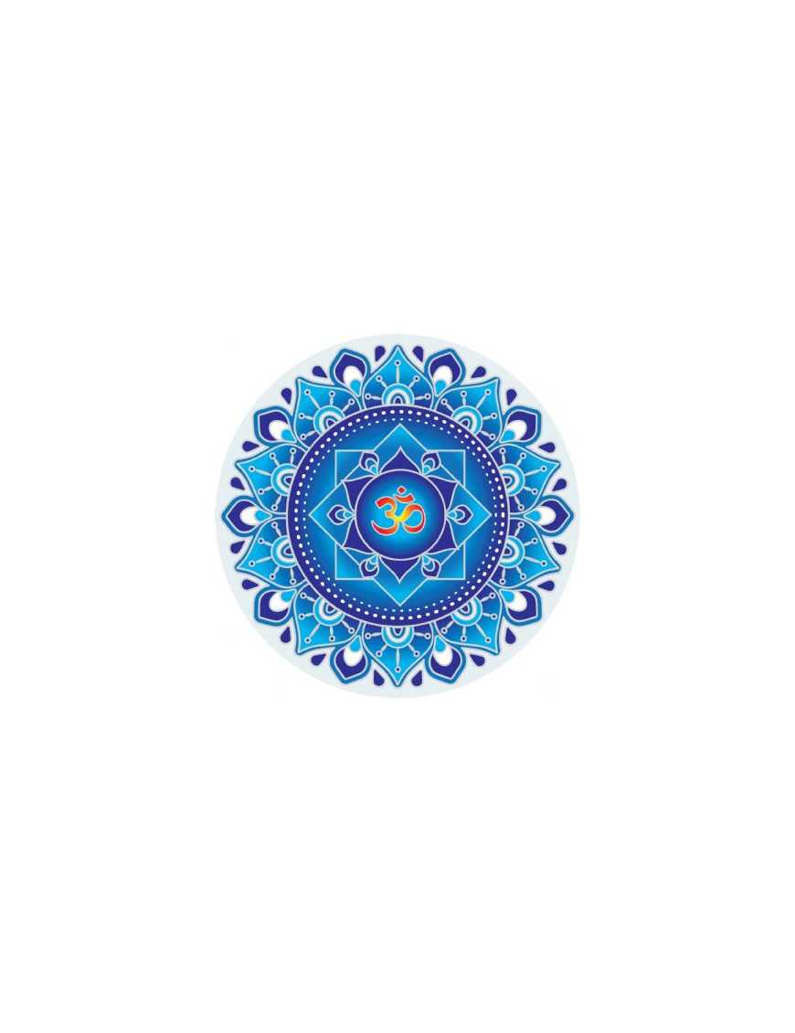 Symbole autocollant pour vitre - Mandala Ohm bleu Symbole autocollant pour vitre - Mandala Ohm bleu