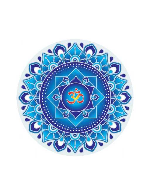 Symbole autocollant pour vitre - Mandala Ohm bleu Symbole autocollant pour vitre - Mandala Ohm bleu