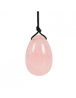 Oeuf de Yoni Quartz Rose 5cm avec lacets