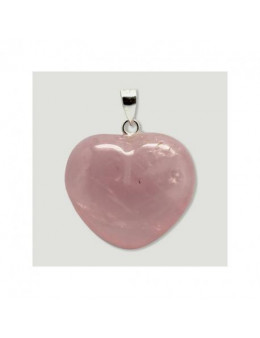 Coeur en Argent Quartz Rose