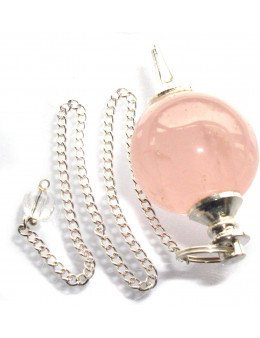 Pendule goutte en Quartz Rose