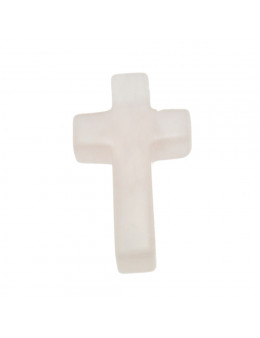 Pendentif croix en Quartz Rose