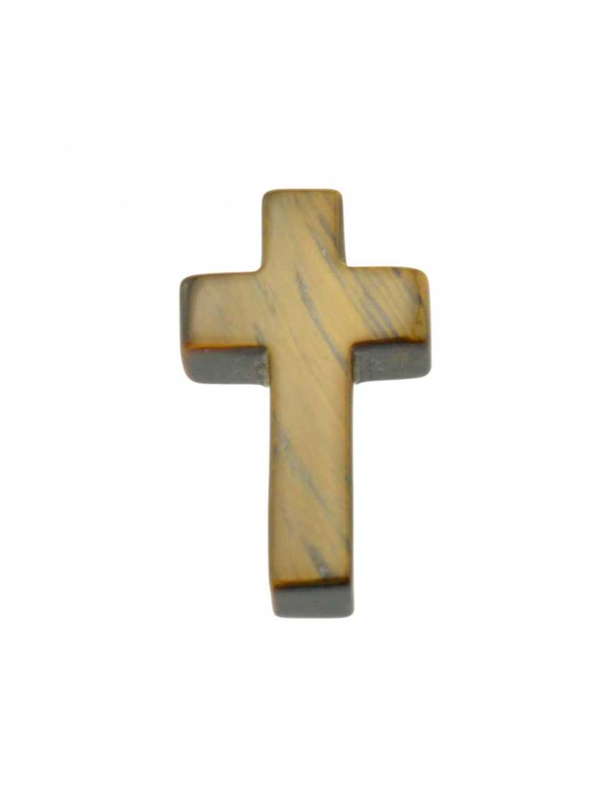 Pendentif croix en Oeil de Tigre