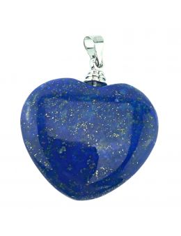 Pendentif Coeur Laspis Lazuli avec bélière argent