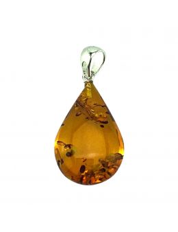 Pendentif ambre avec bélière argent