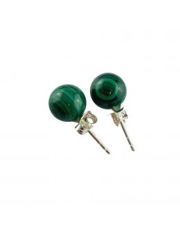 Boucles d'oreilles argenté - Malachite