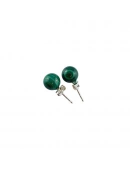 Boucles d'oreilles argenté - Malachite