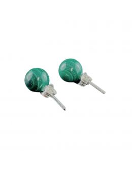 Boucles d'oreilles argenté - Malachite