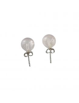 Boucles d'oreilles argenté - Quartz rose