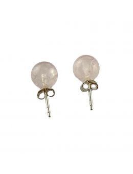 Boucles d'oreilles argenté - Quartz rose