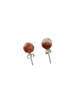 Boucles d'oreilles argenté - Cornaline