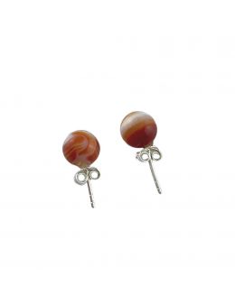 Boucles d'oreilles argenté - Cornaline