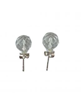 Boucles d'oreilles argenté - Cristal de roche