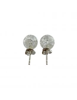 Boucles d'oreilles argenté - Cristal de roche