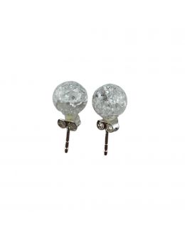 Boucles d'oreilles argenté - Cristal de roche