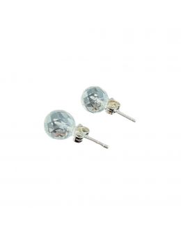 Boucles d'oreilles argenté - Cristal de roche