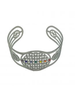 Bracelet en Acier inoxydable - 7 chakras horizontal