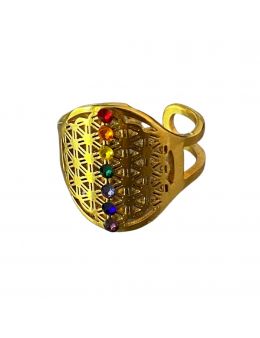 Bague plaquée Or - 7 chakras Bague plaquée Or - 7 chakras