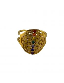 Bague plaquée Or - 7 chakras Bague plaquée Or - 7 chakras