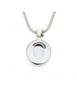 Pendentif ovale améthyste facettée - argent