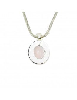 Pendentif ovale améthyste facettée - argent