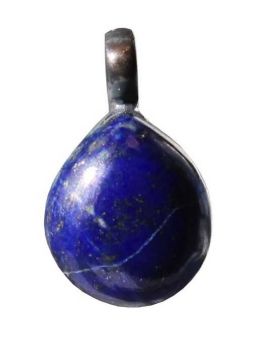 Pendentif argent et pierre bombée goutte