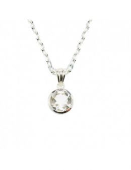 Pendentifrond en argent brossé et pierres facettées - Cristal de Roche Pendentifrond en argent brossé et pierres facettées - Cristal de Roche