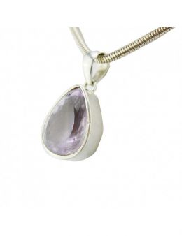 Pendentif argent goutte améthyste facettée