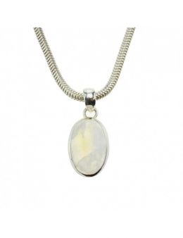 Pendentif ovale Argent 925 et Pierre de Lune