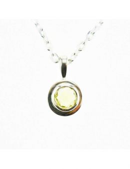 Pendentif ovale petit modèle argent 925 et Péridot facetté