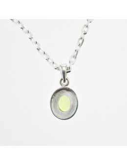 Pendentif ovale petit modèle argent 925 et Péridot facetté