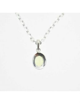 Pendentif ovale petit modèle argent 925 et Péridot facetté
