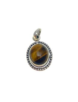 Pendentif orné d'argent - Oeil de Tigre - 3.6 g