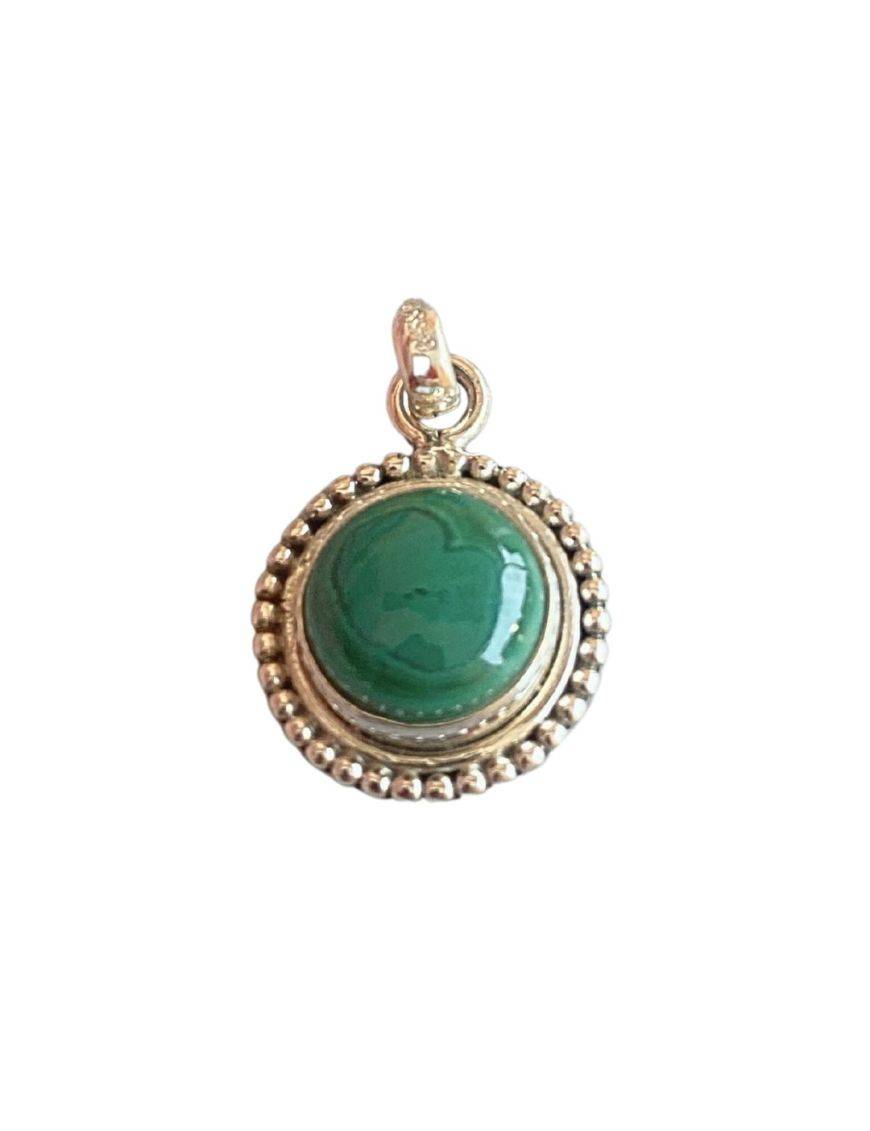 Pendentif orné d'argent - Malachite - 3.0 g