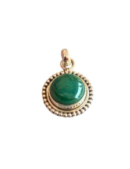 Pendentif orné d'argent - Malachite - 3.0 g