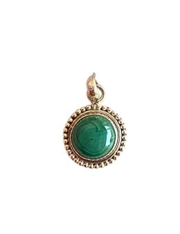 Pendentif orné d'argent - Malachite - 3.0 g