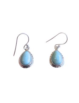Boucles d'oreilles argent goutte - Larimar- 5 g
