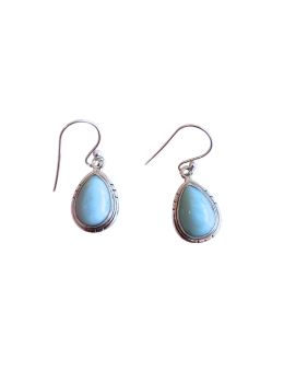 Boucles d'oreilles argent goutte - Larimar- 5 g