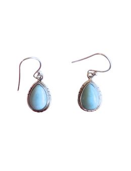 Boucles d'oreilles argent goutte - Larimar- 5 g