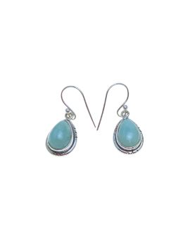 Boucles d'oreilles argent goutte - Larimar- 5 g