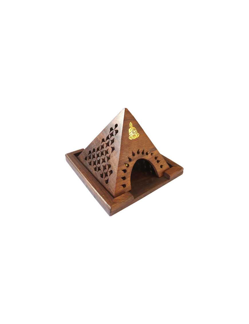 Porte encens cones en bois pyramide ganesh Porte encens cones en bois pyramide ganesh