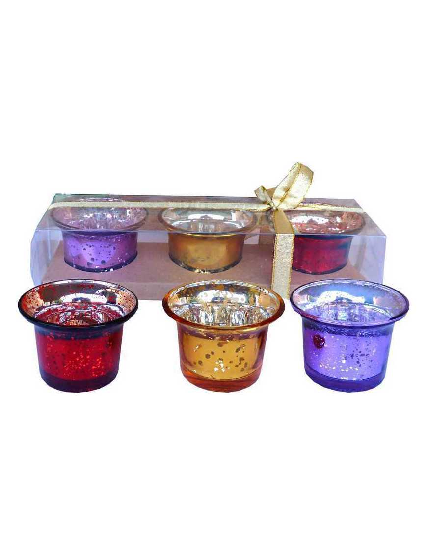 Set de 3 Bougeoirs Couleurs Set de 3 Bougeoirs Couleurs
