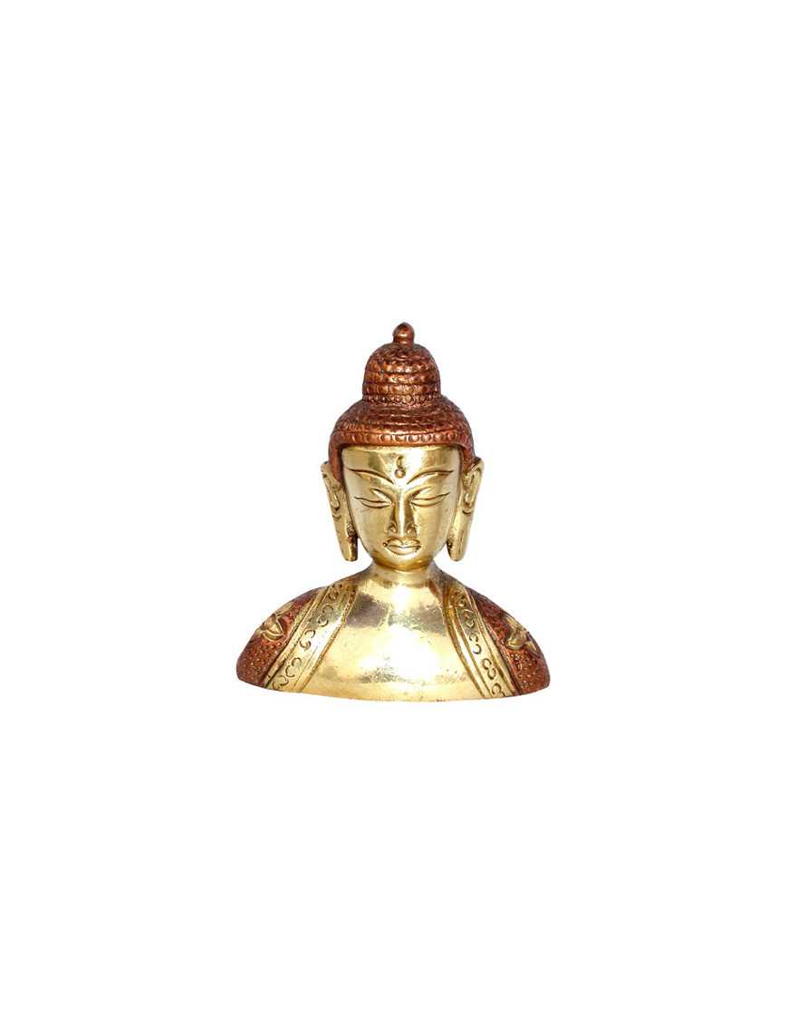 Buste de bouddha tibet en bronze Buste de bouddha tibet en bronze