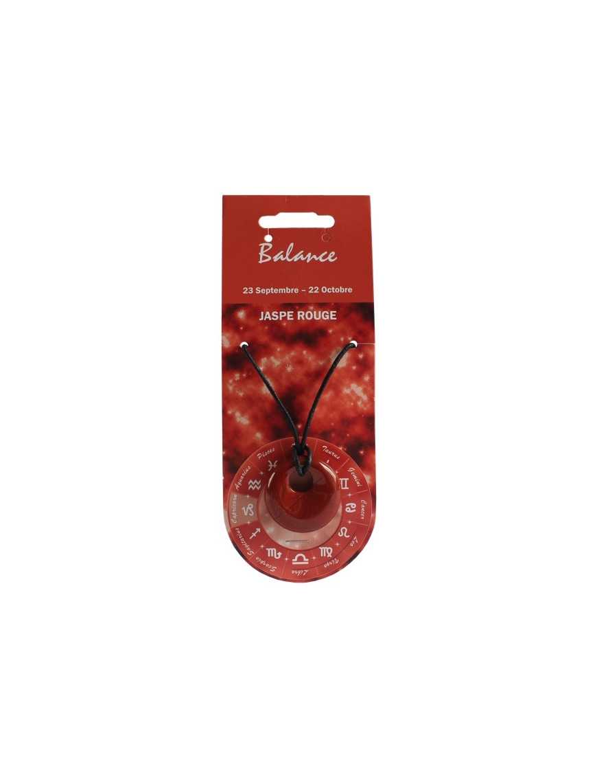 Pendentif pierre ronde percée - Balance - Jaspe rouge Pendentif pierre ronde percée - Balance - Jaspe rouge