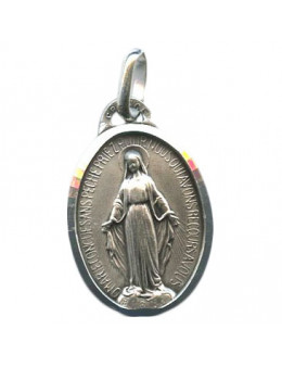 Médaille argent Vierge Miraculeuse avec bordure 13 mm