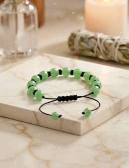  Bracelet en macramé boule facettée Aventurine